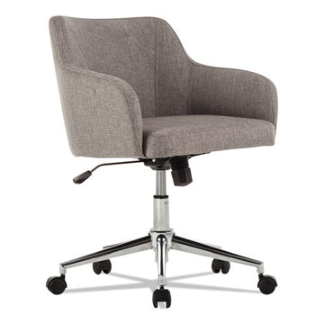 Alera® Alera Captain Series Mid-back Chair, Supports Up To 275 Lb, 17.5" To 20.5" Seat Height, Gray Tweed Seat-back, Chrome Base freeshipping - TVN Wholesale